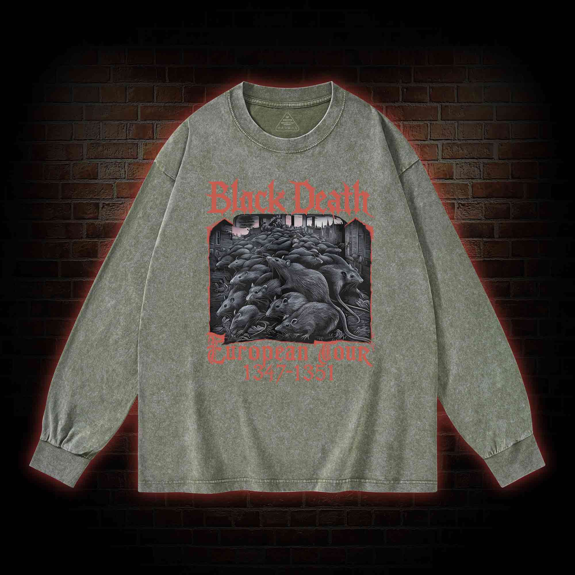 Vintage Black Death European Tour Washed Long-Sleeve T-shirt