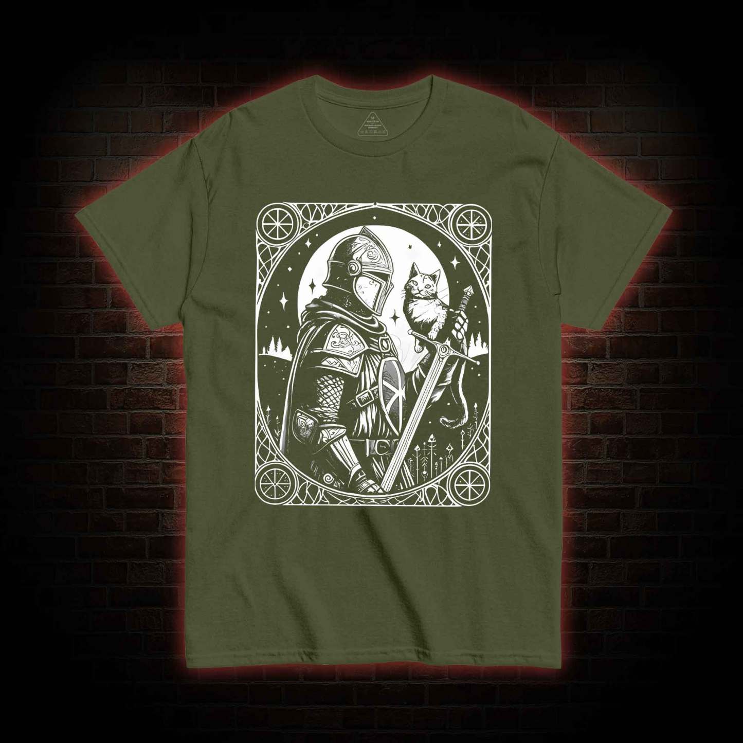 Knight Holding Cat Medieval T-shirt