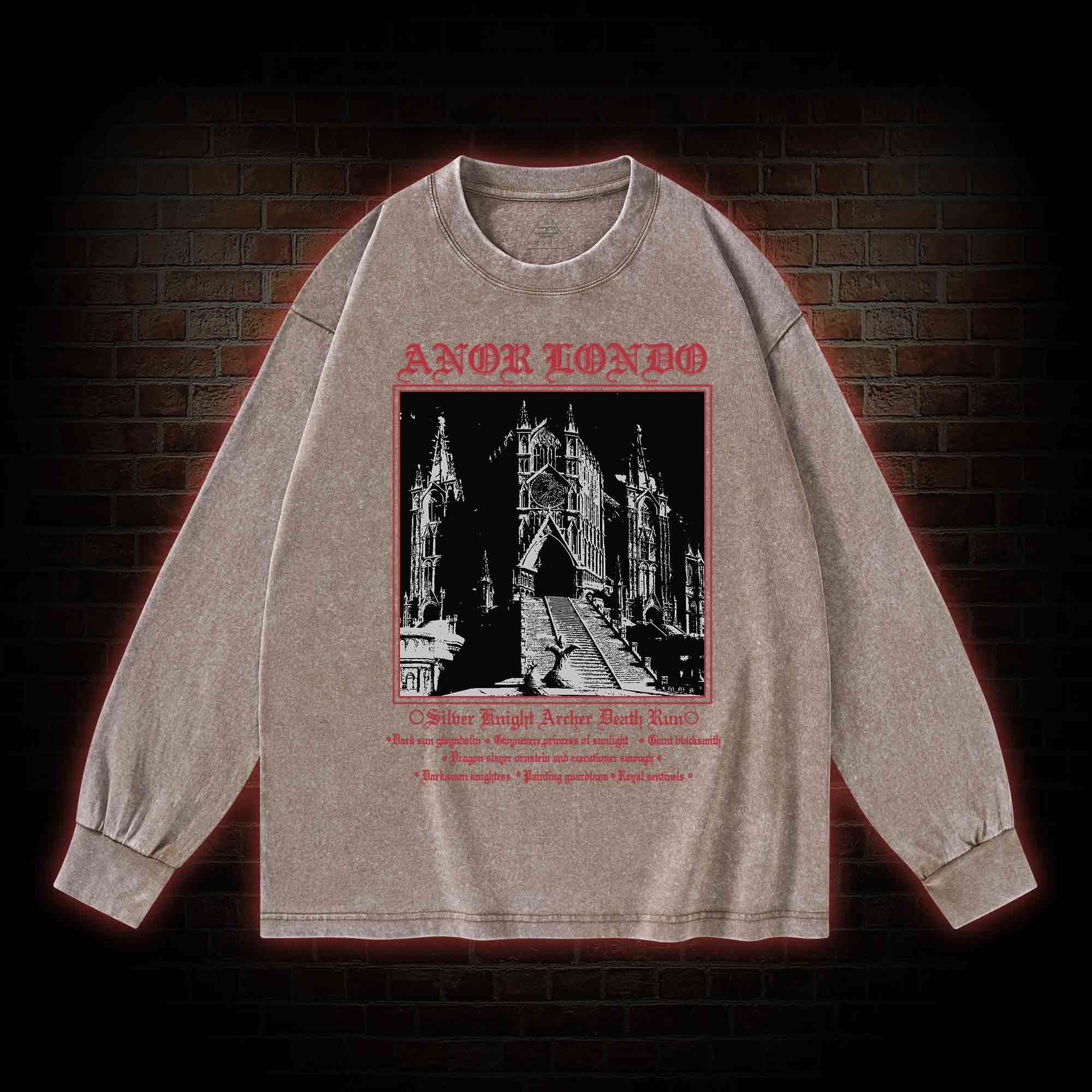 Retro Abandoned Lost City Washed Long-Sleeve T-shirt