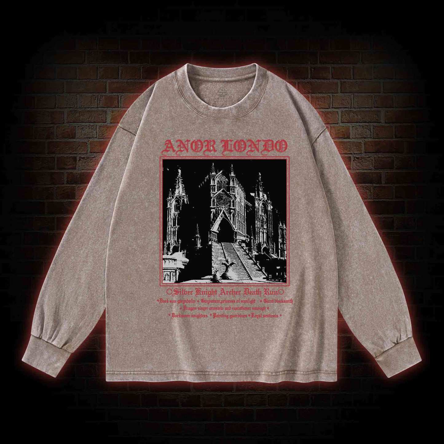 Retro Abandoned Lost City Washed Long-Sleeve T-shirt