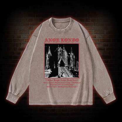 Retro Abandoned Lost City Washed Long-Sleeve T-shirt