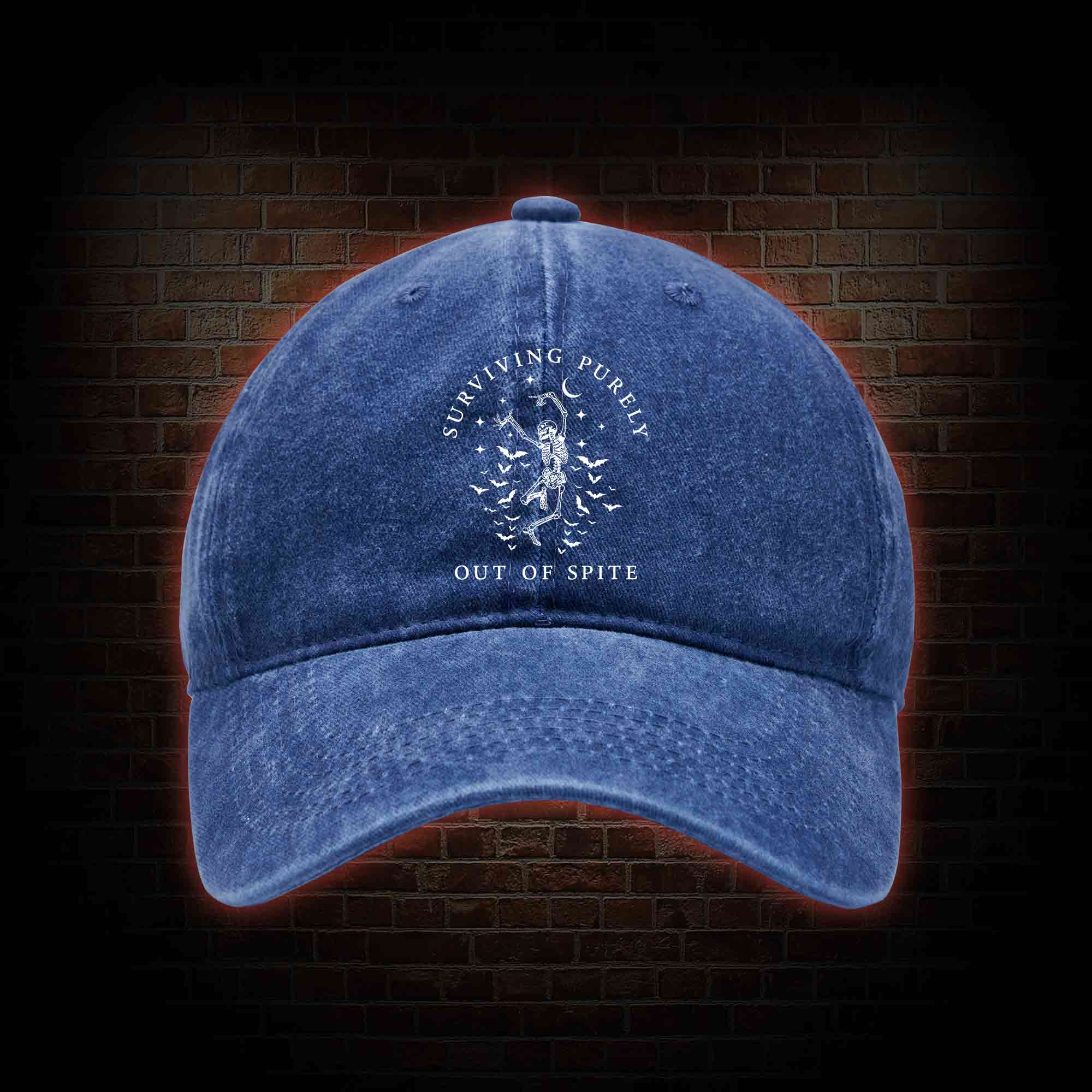 Surviving Purely Out Of Spite Washed Vintage Baseball Cap