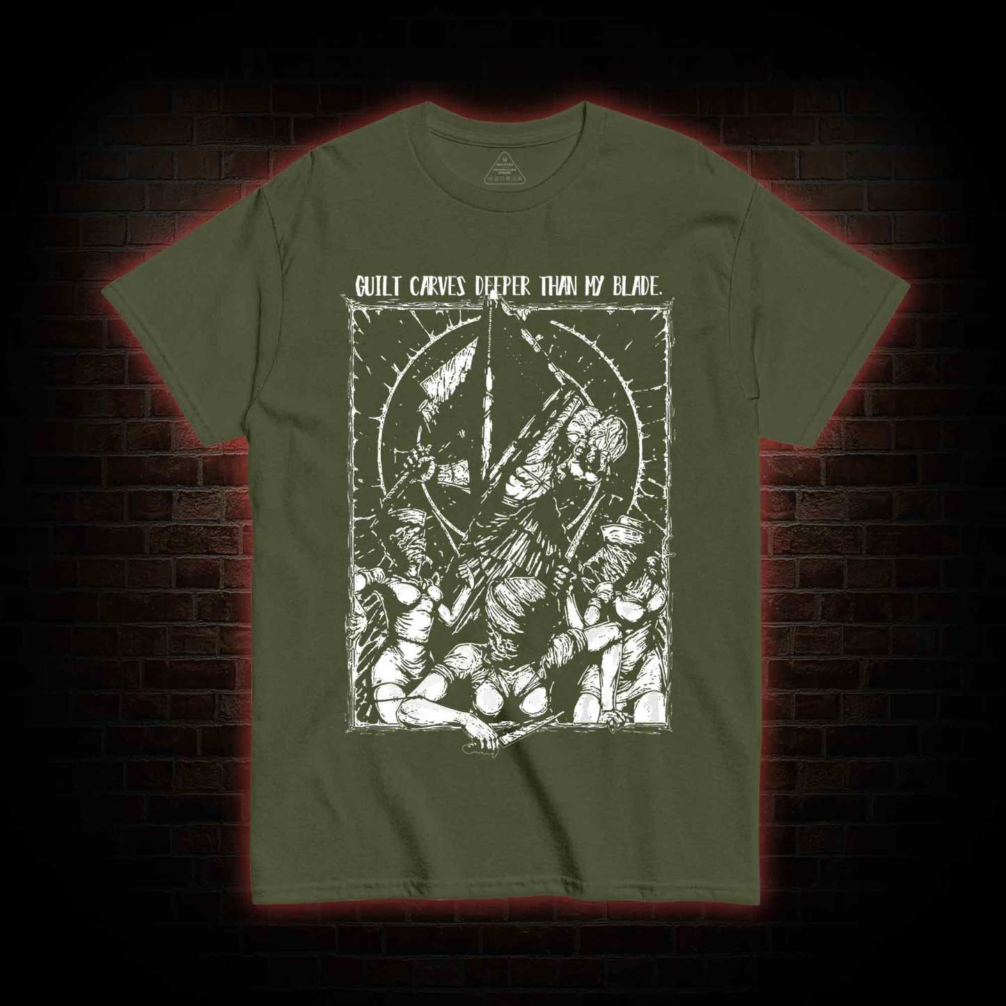 Guilt Carves Deeper Than My Blade T-shirt 