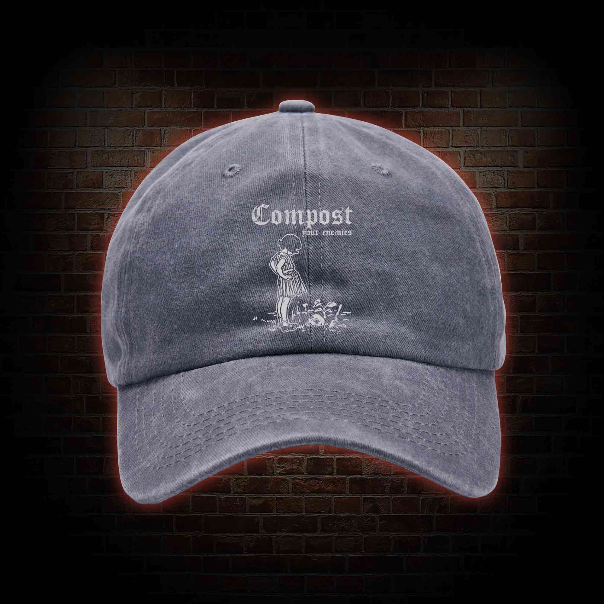 Compost Your Enemies Washed Vintage Baseball Cap