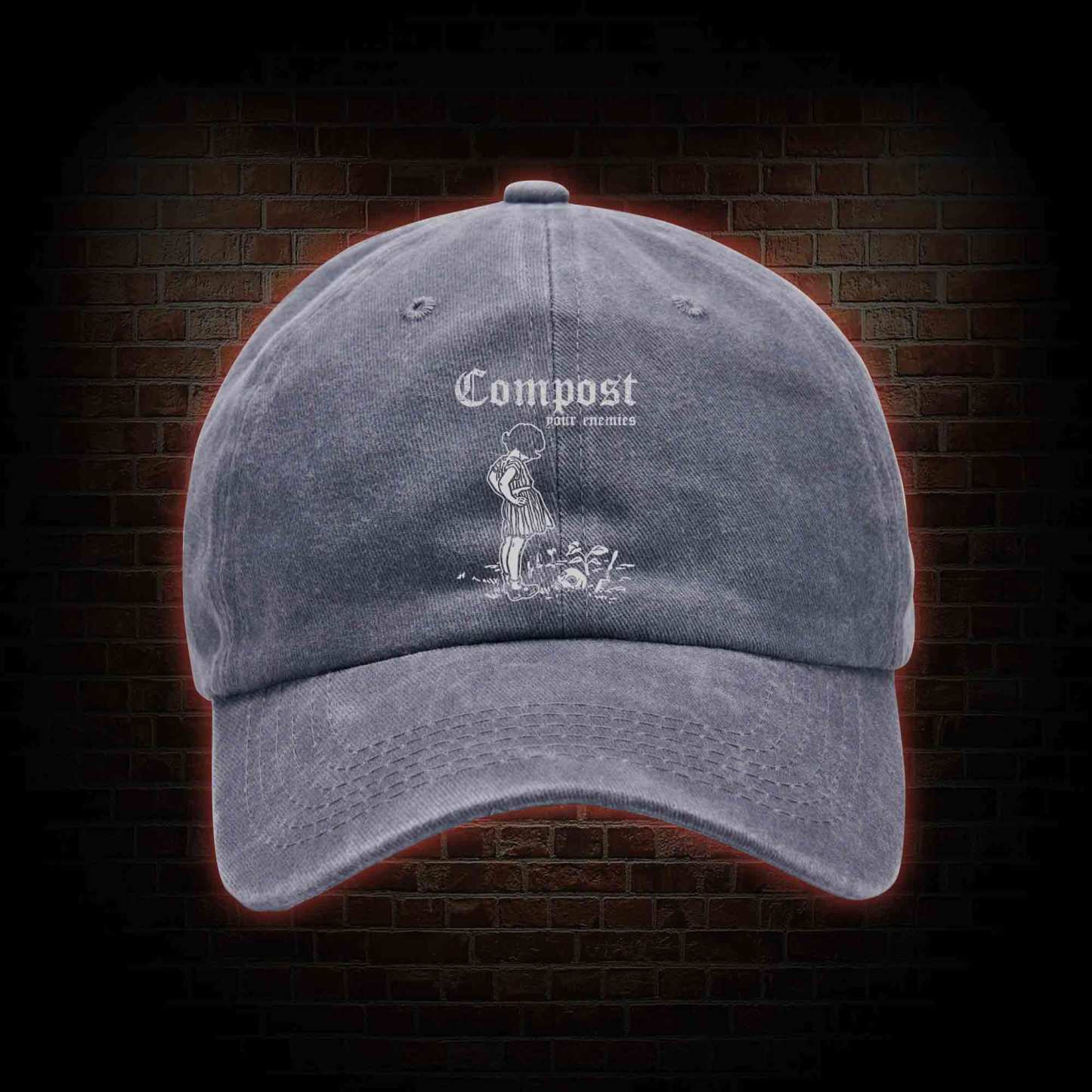 Compost Your Enemies Washed Vintage Baseball Cap