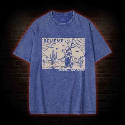 Believe Roswell New Nexico Washed T-shirt