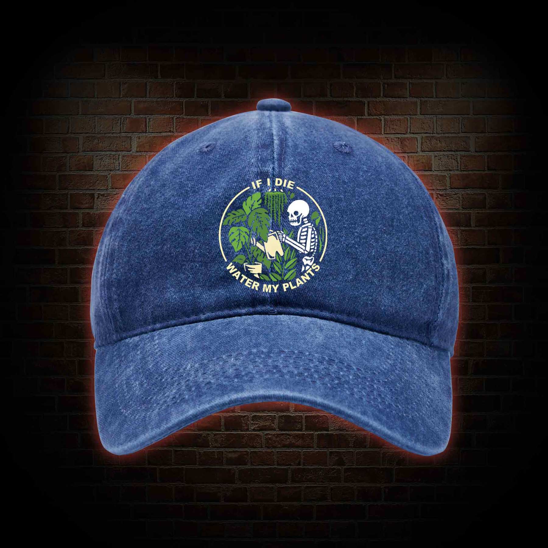 If I Die Water My Plants Washed Vintage Baseball Cap