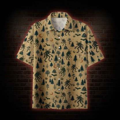 Wendigo in the Forest Button-up Shirt