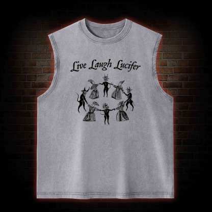 Live Laugh Lucifer Washed Tank Top