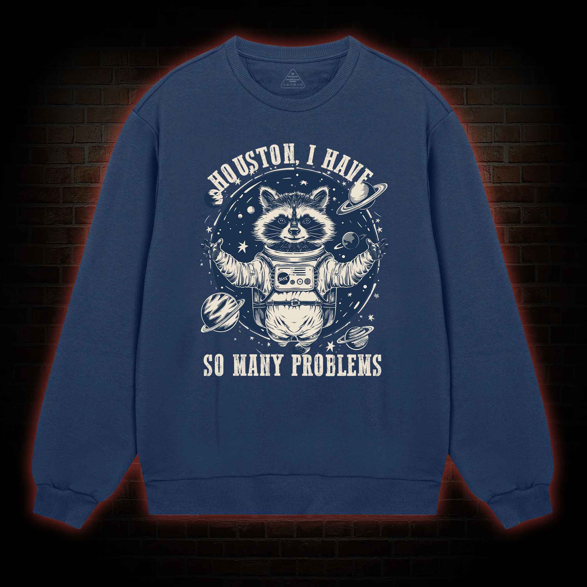 Houston I Have So Many Problems Raccoon Sweatshirt