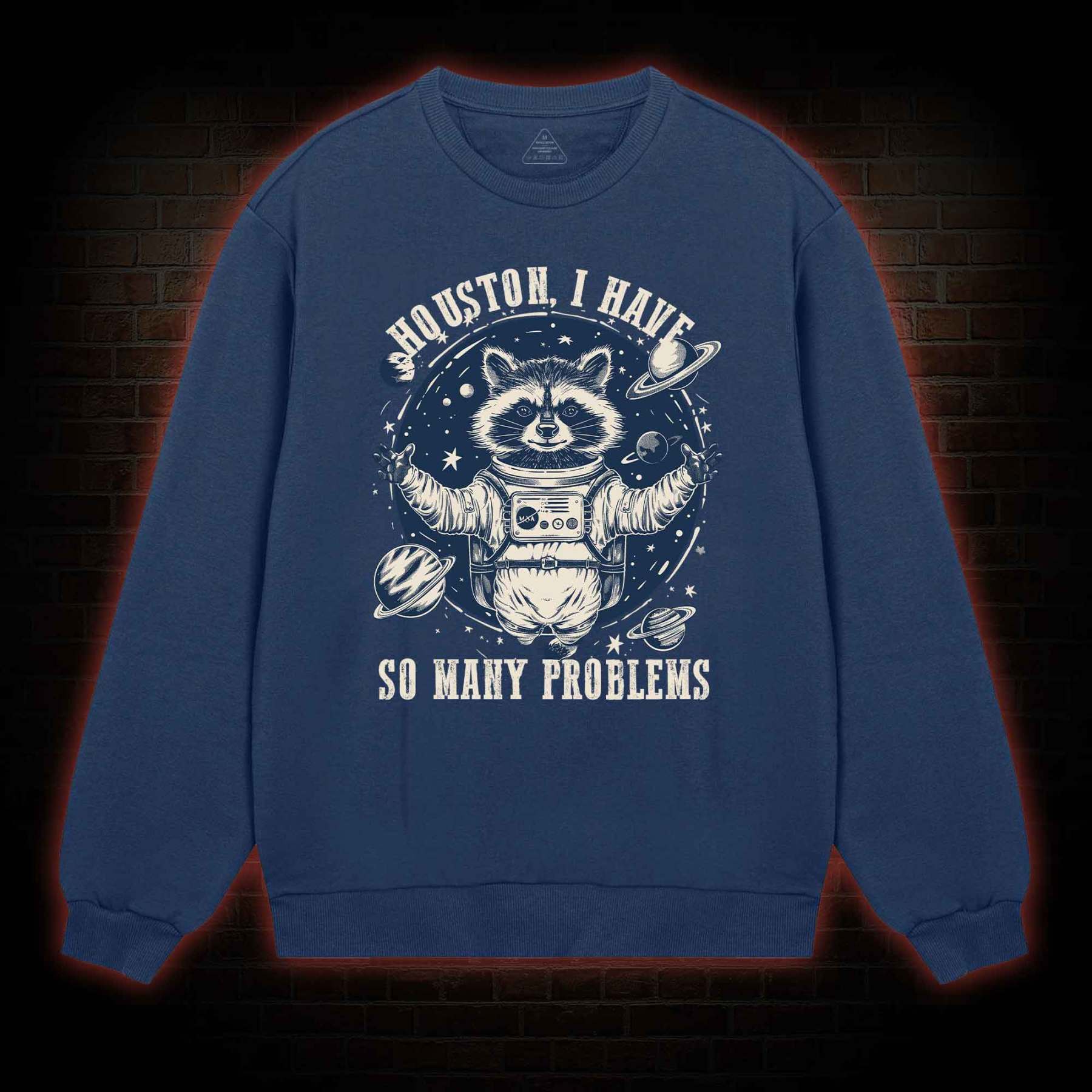 Houston I Have So Many Problems Raccoon Sweatshirt