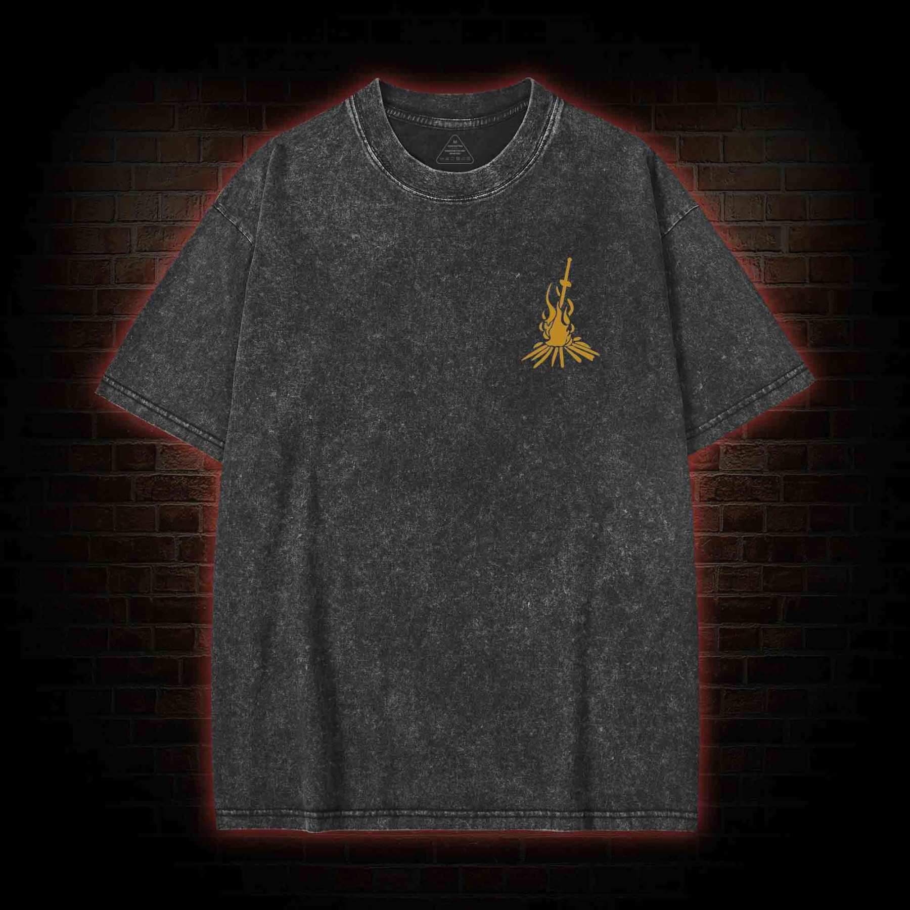 Praise the Sun Back Print Washed T-shirt