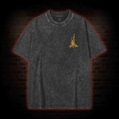 Praise the Sun Back Print Washed T-shirt