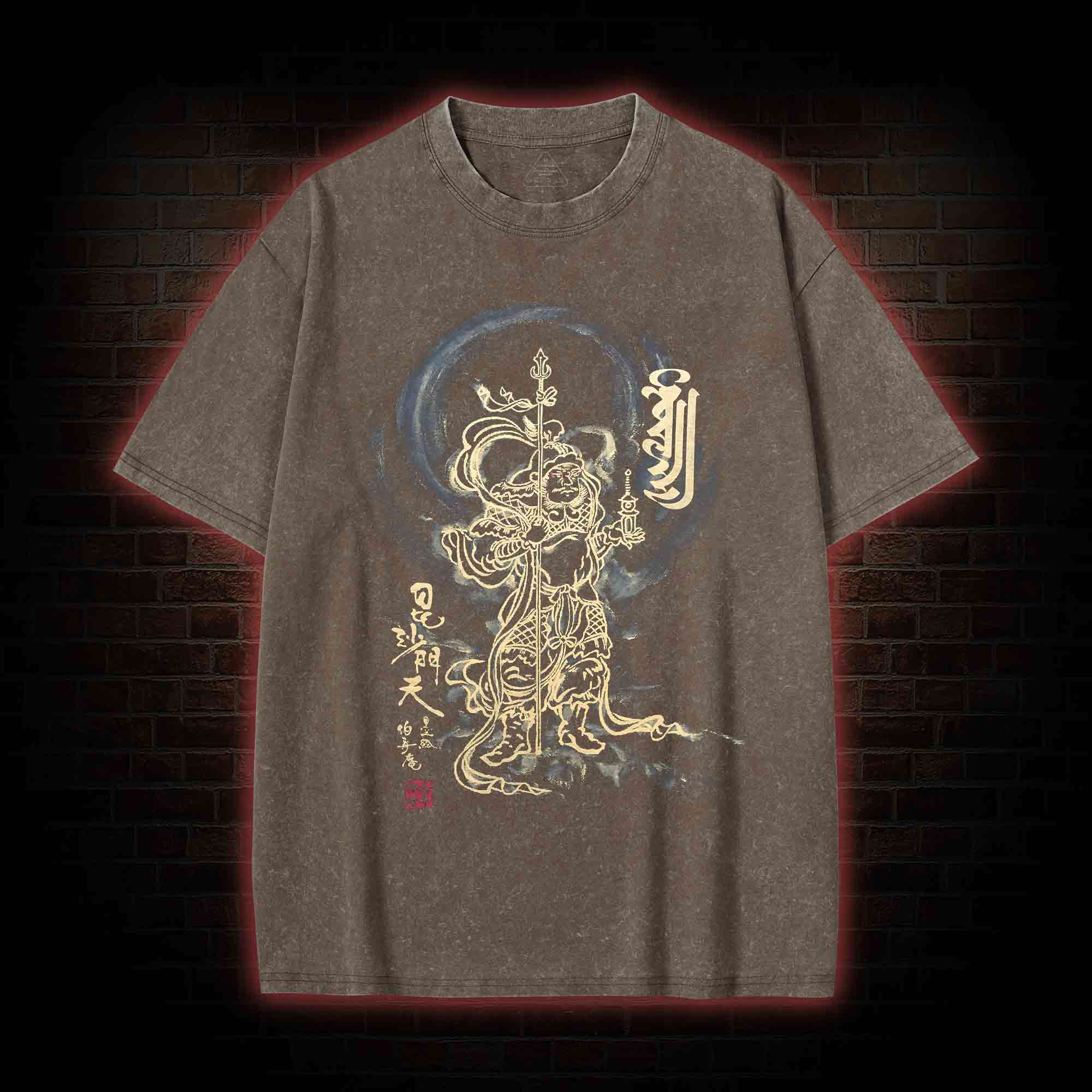 Bishamon-ten Buddhist Washed T-shirt