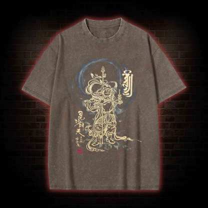 Bishamon-ten Buddhist Washed T-shirt