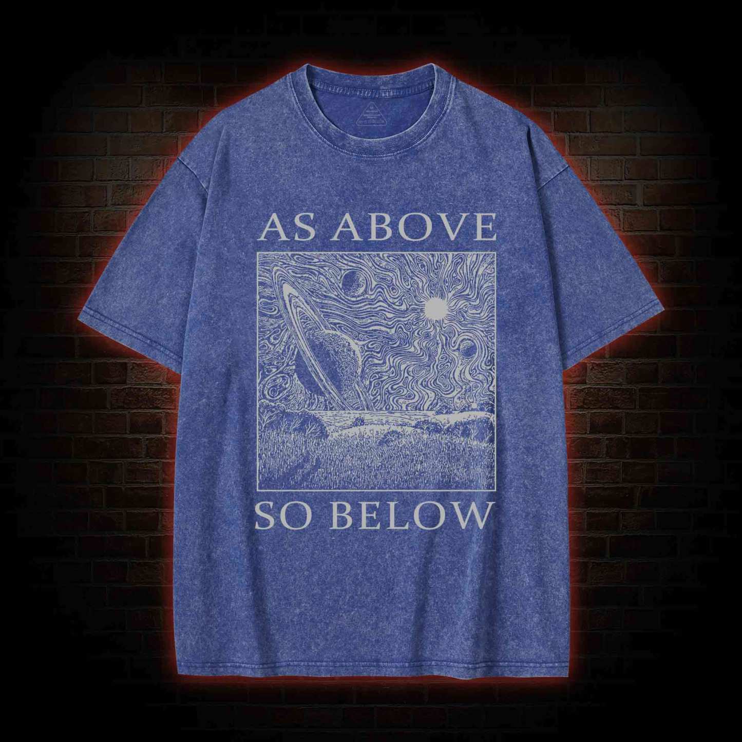 Retro As Above So Below Washed T-shirt