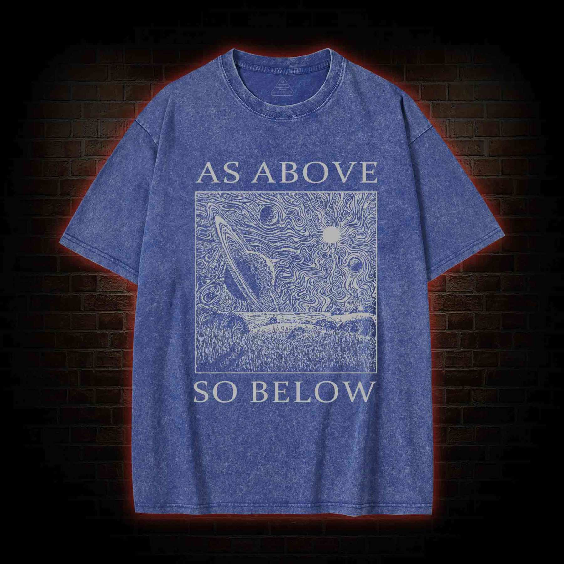 Retro As Above So Below Washed T-shirt