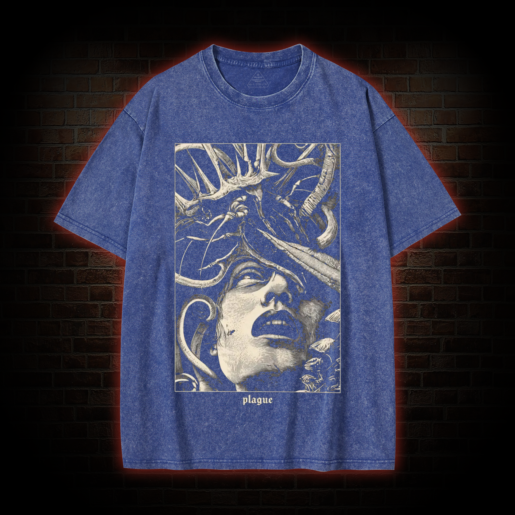 Gothic Parasite Attack Washed T-shirt