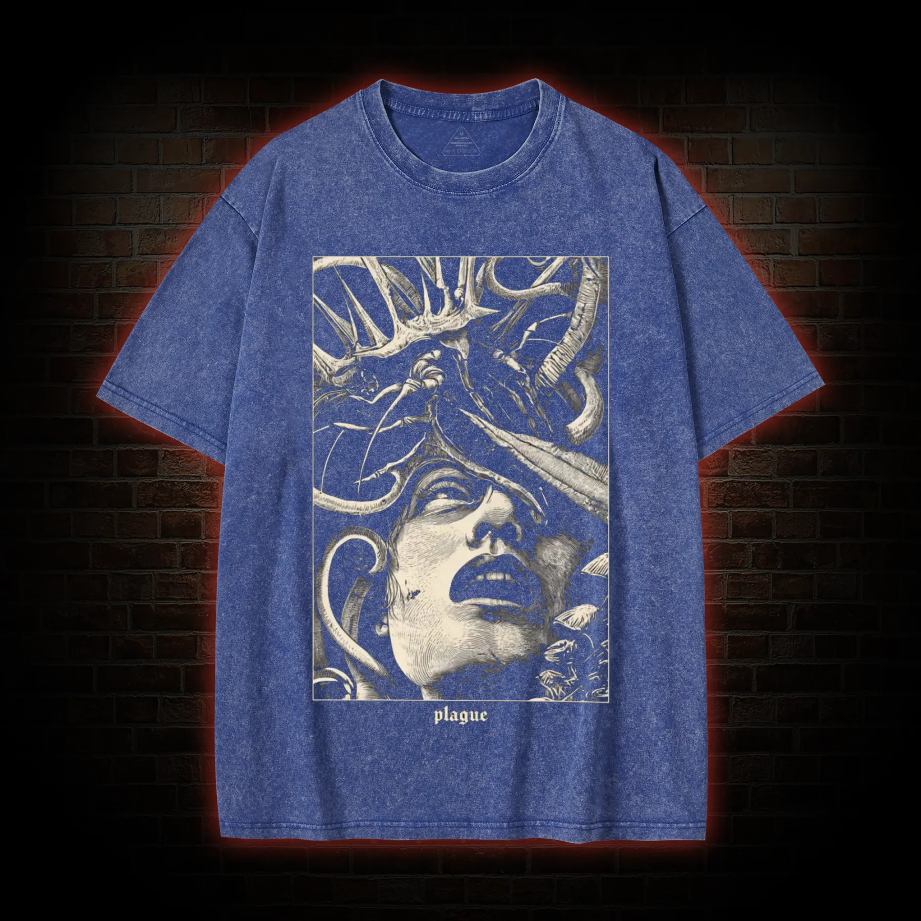 Gothic Parasite Attack Washed T-shirt