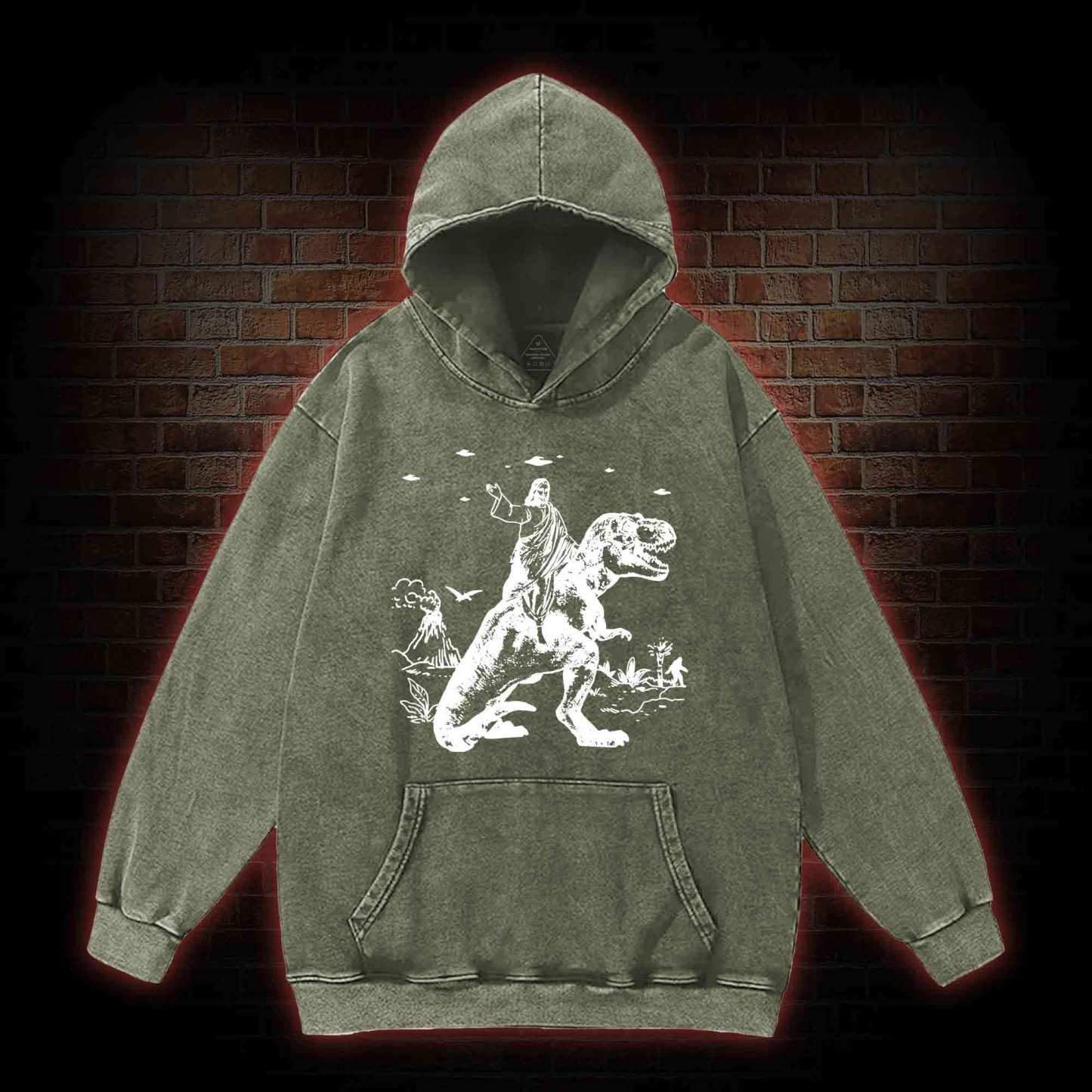 T-rex Jesus Washed Hoodie