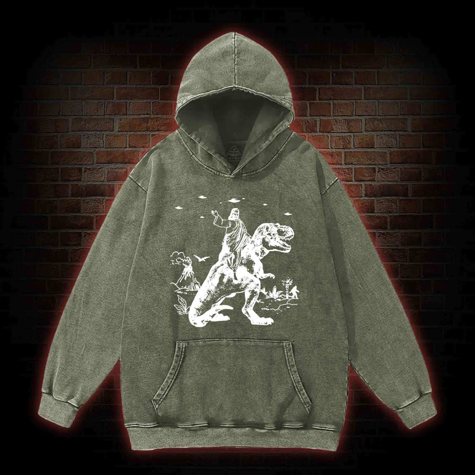 T-rex Jesus Washed Hoodie