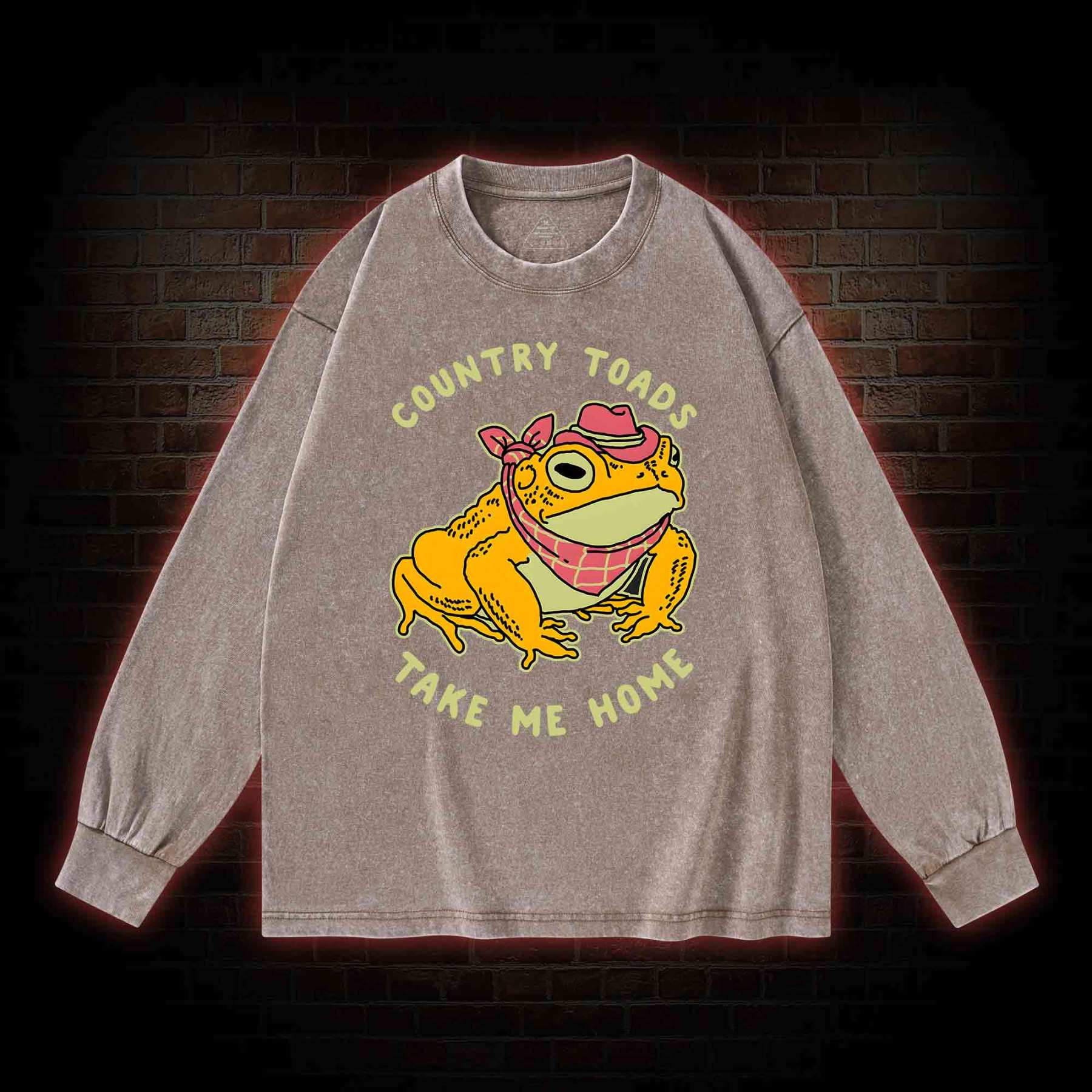 Country Toads Take Me Home Washed Long-Sleeve T-shirt