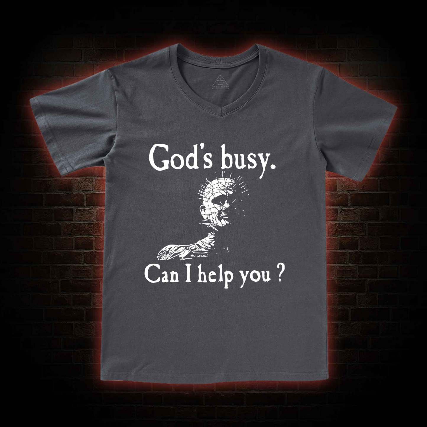 God's Busy Can I Help You V-Neck Classic T-Shirt