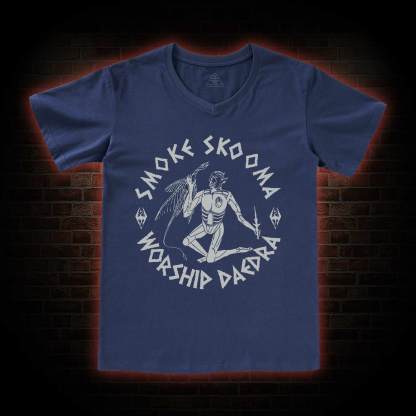 Smoke Skooma Worship Daedra V-Neck Classic T-Shirt