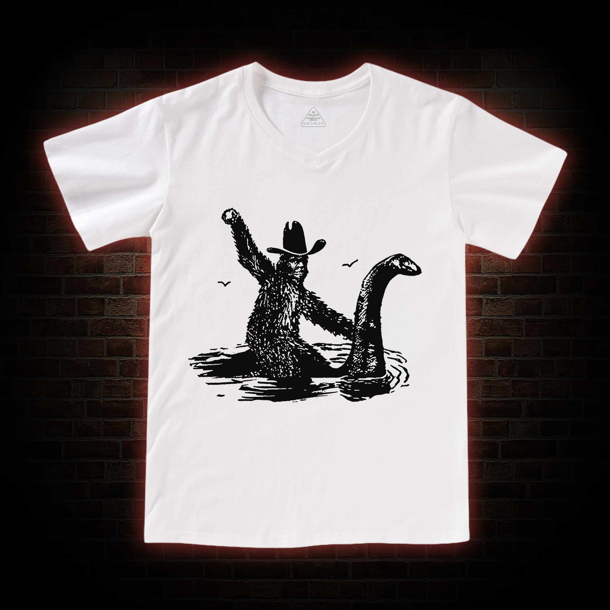Bigfoot And Loch Ness Monster V-Neck Classic T-Shirt