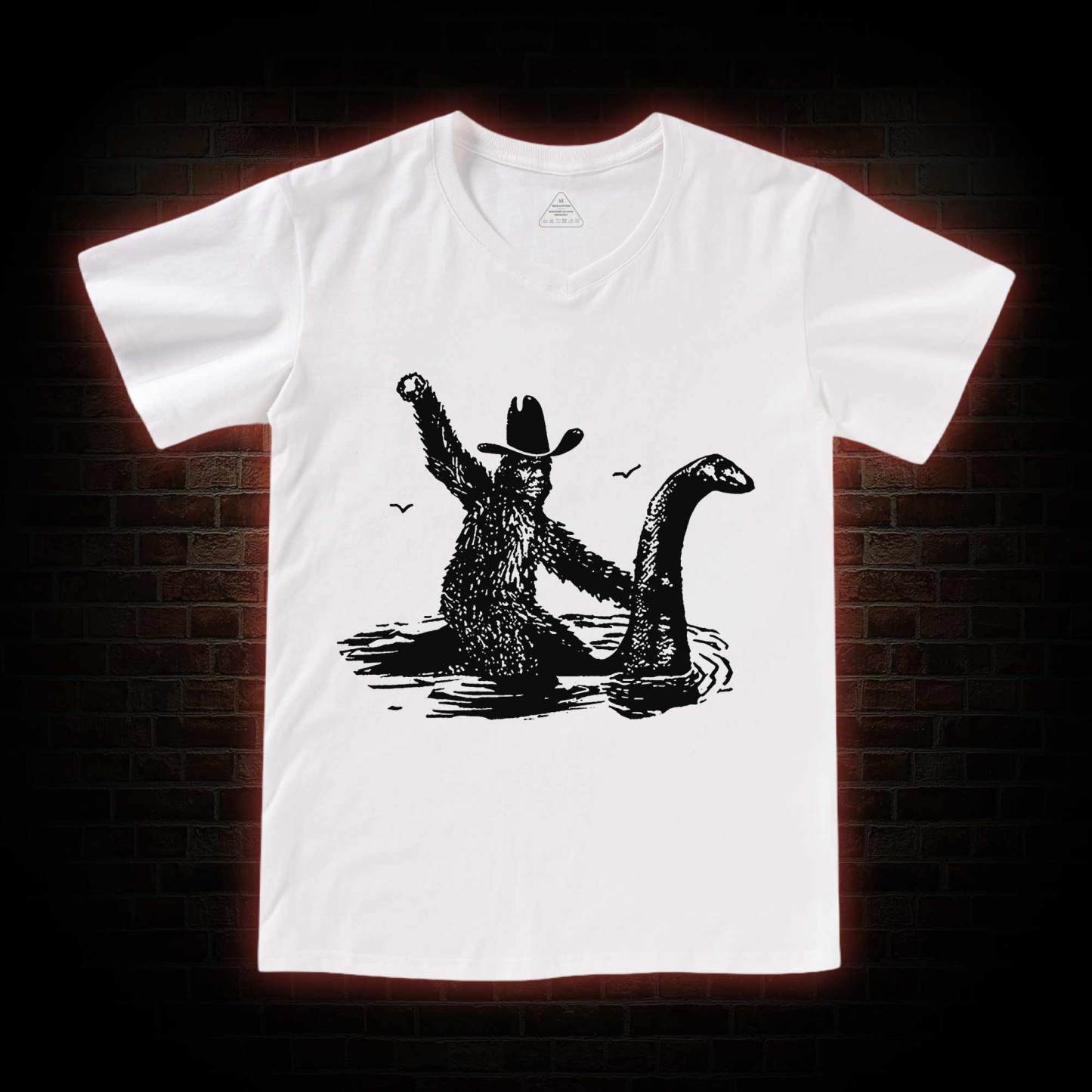 Bigfoot And Loch Ness Monster V-Neck Classic T-Shirt