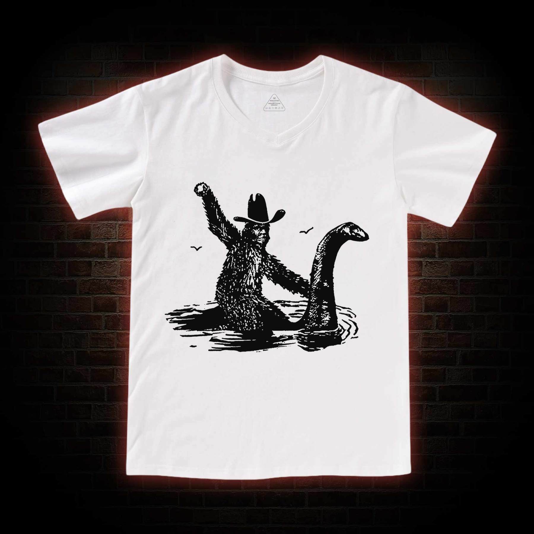 Bigfoot And Loch Ness Monster V-Neck Classic T-Shirt