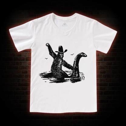 Bigfoot And Loch Ness Monster V-Neck Classic T-Shirt