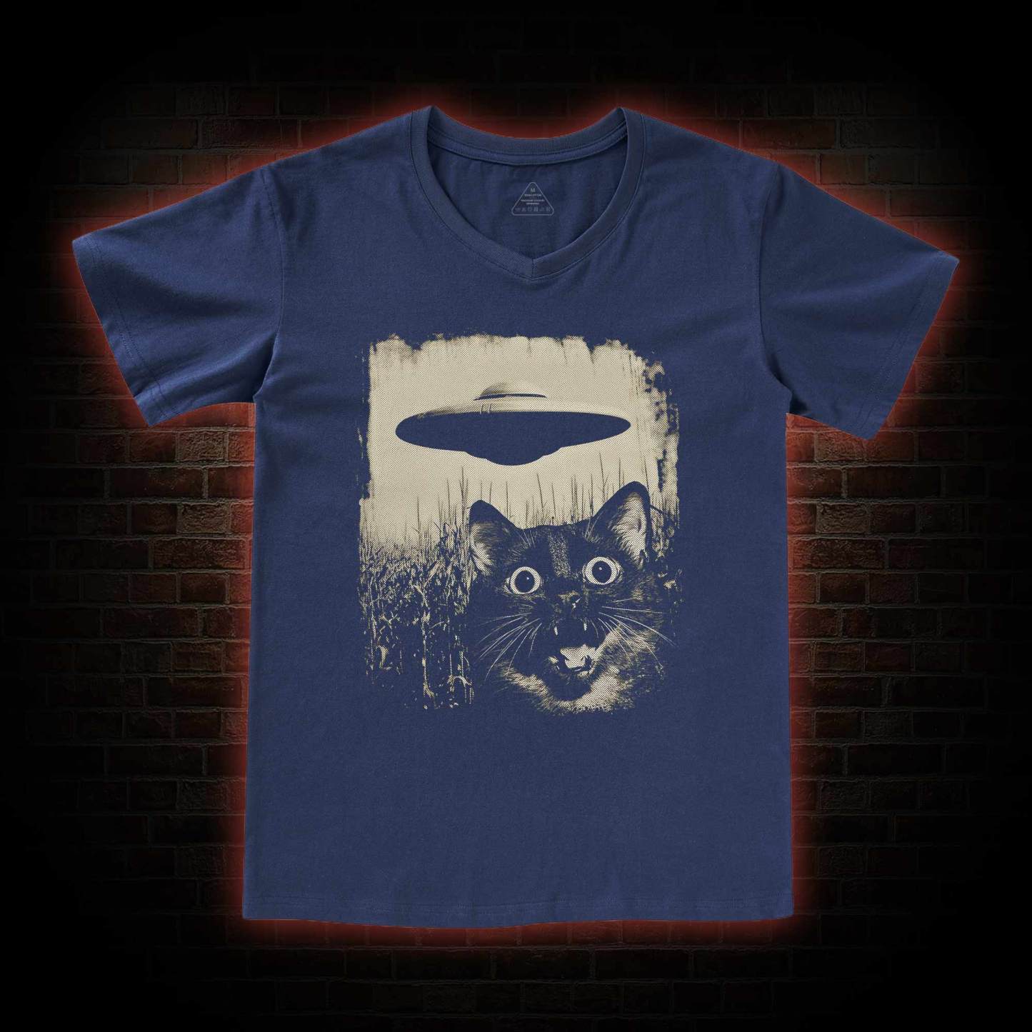 UFO & Cat   V-Neck Classic T-Shirt