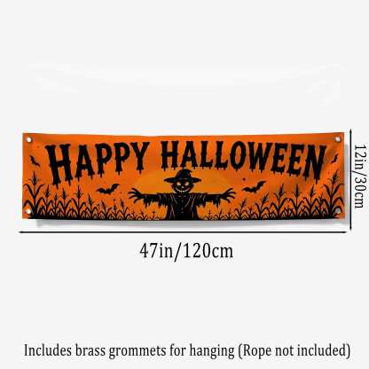 Scarecrow Happy Halloween Banner
