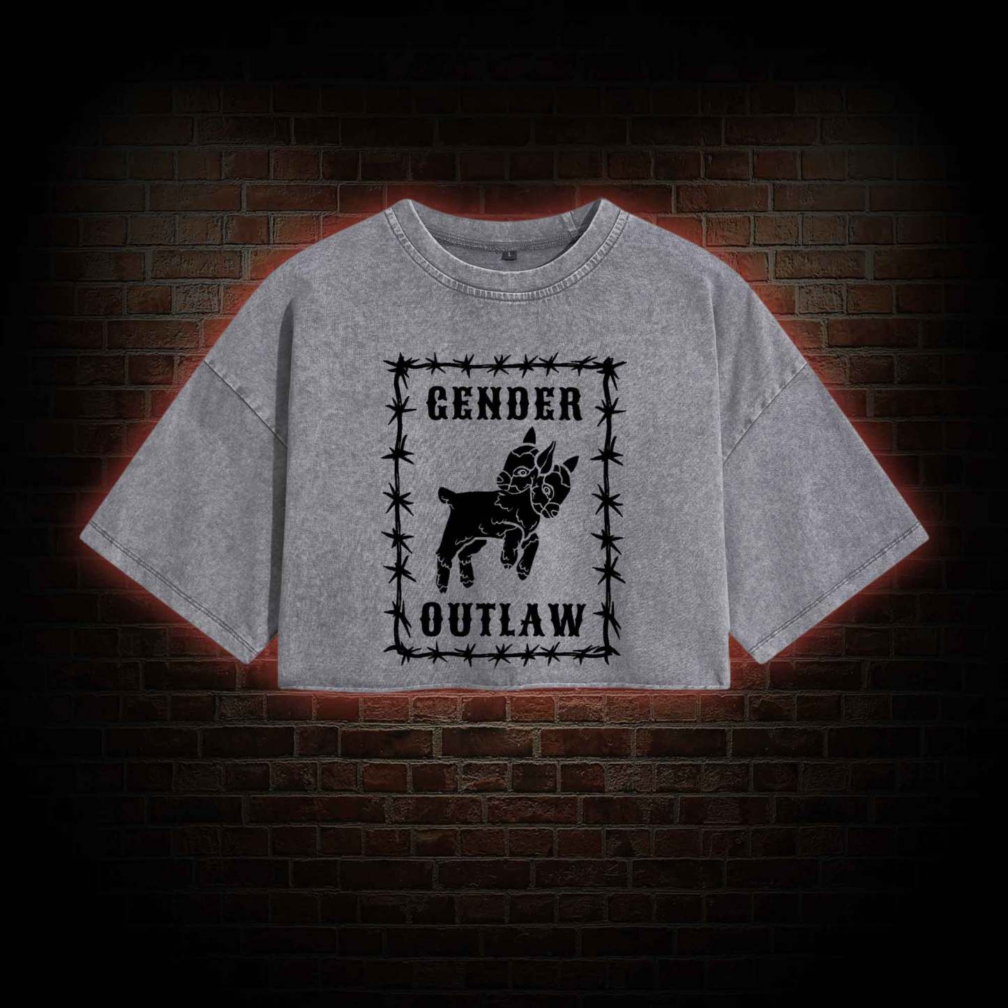 Gender Outlaw Washed Cropped T-shirts