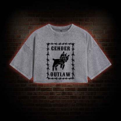 Gender Outlaw Washed Cropped T-shirts