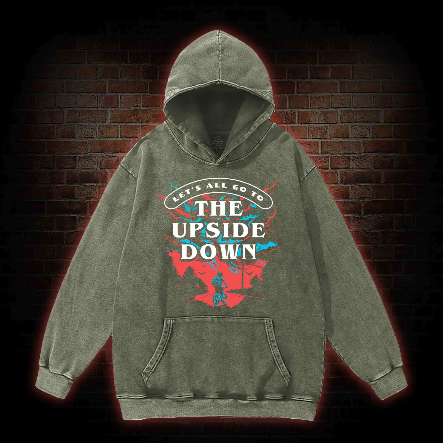 Let's All Go To The Upside Down Washed Hoodie