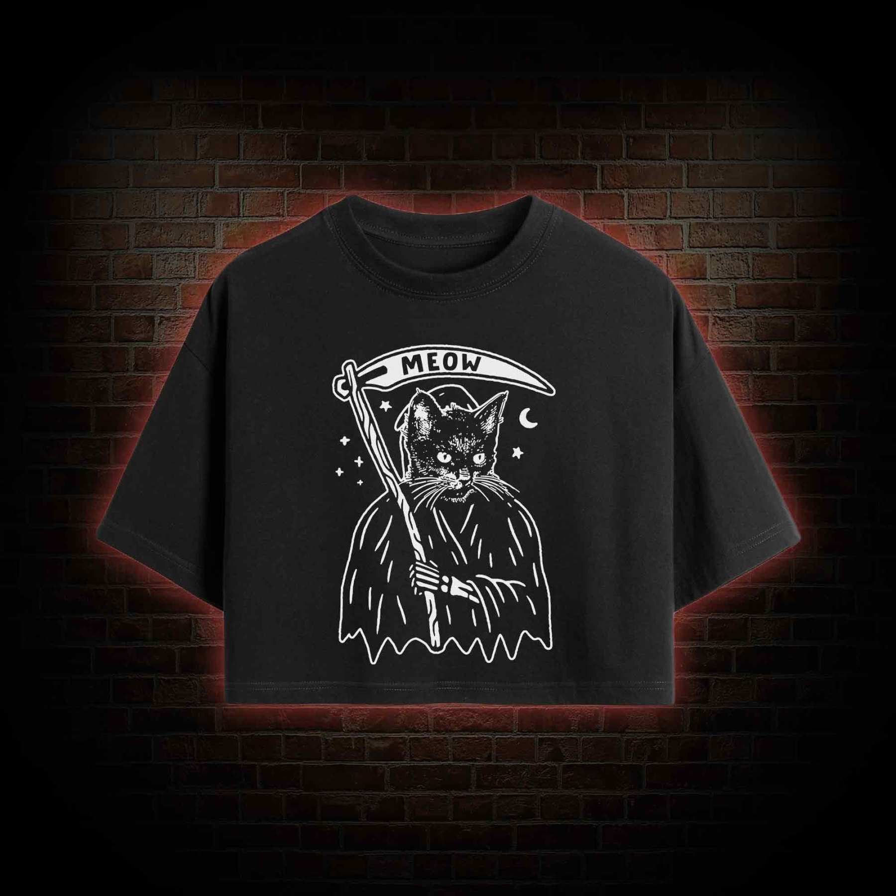 Death Meow Crop Top