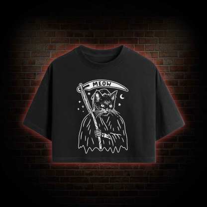 Death Meow Crop Top