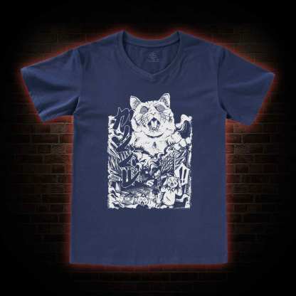 Monster Cat V-Neck Classic T-Shirt