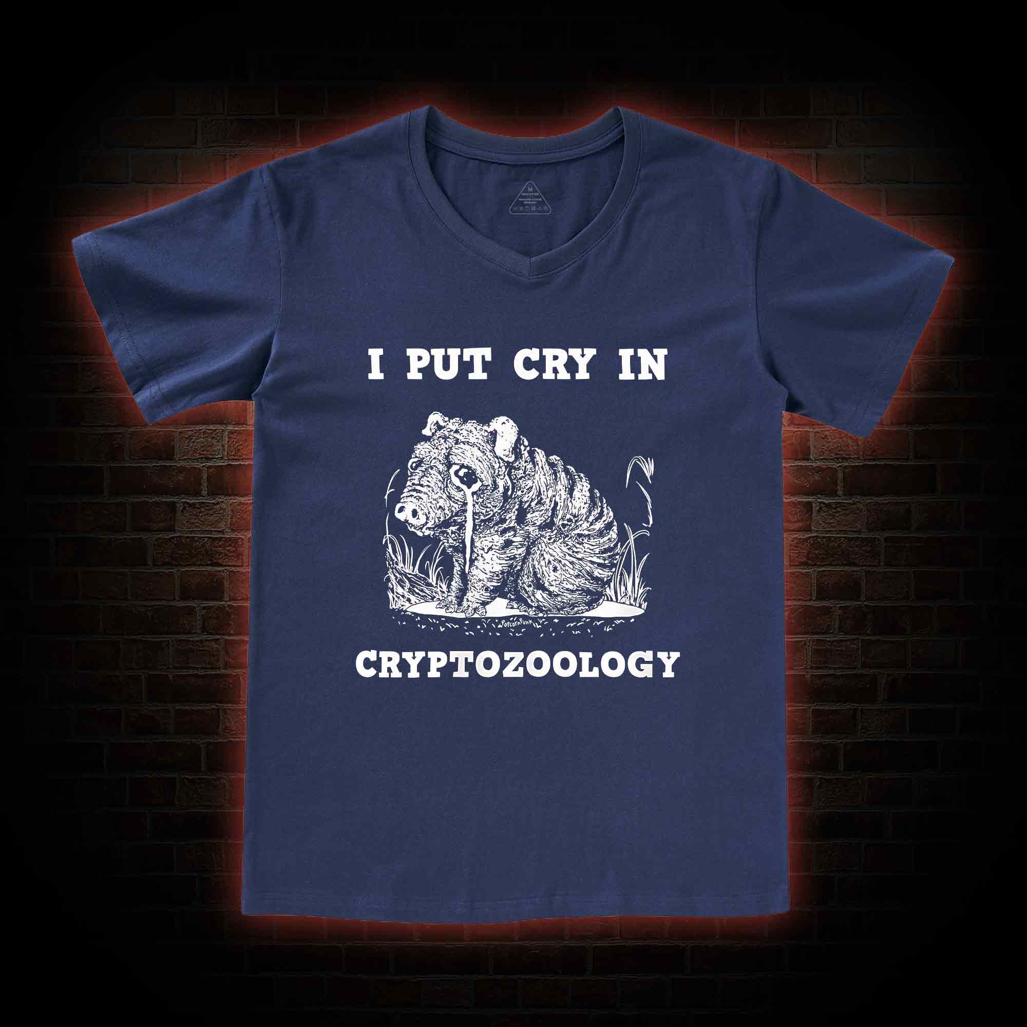 I Put Cry in Cryptozoology V-Neck Classic T-Shirt