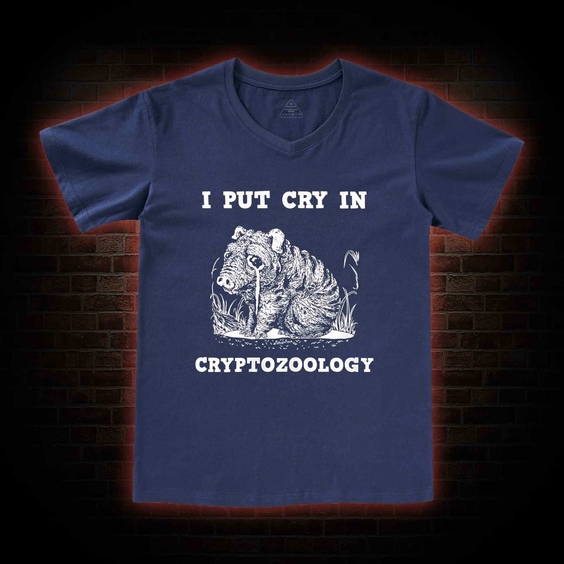 I Put Cry in Cryptozoology V-Neck Classic T-Shirt
