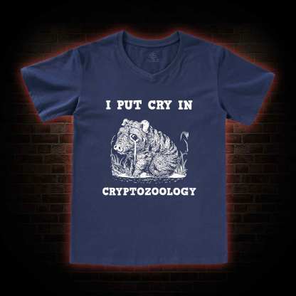 I Put Cry in Cryptozoology V-Neck Classic T-Shirt