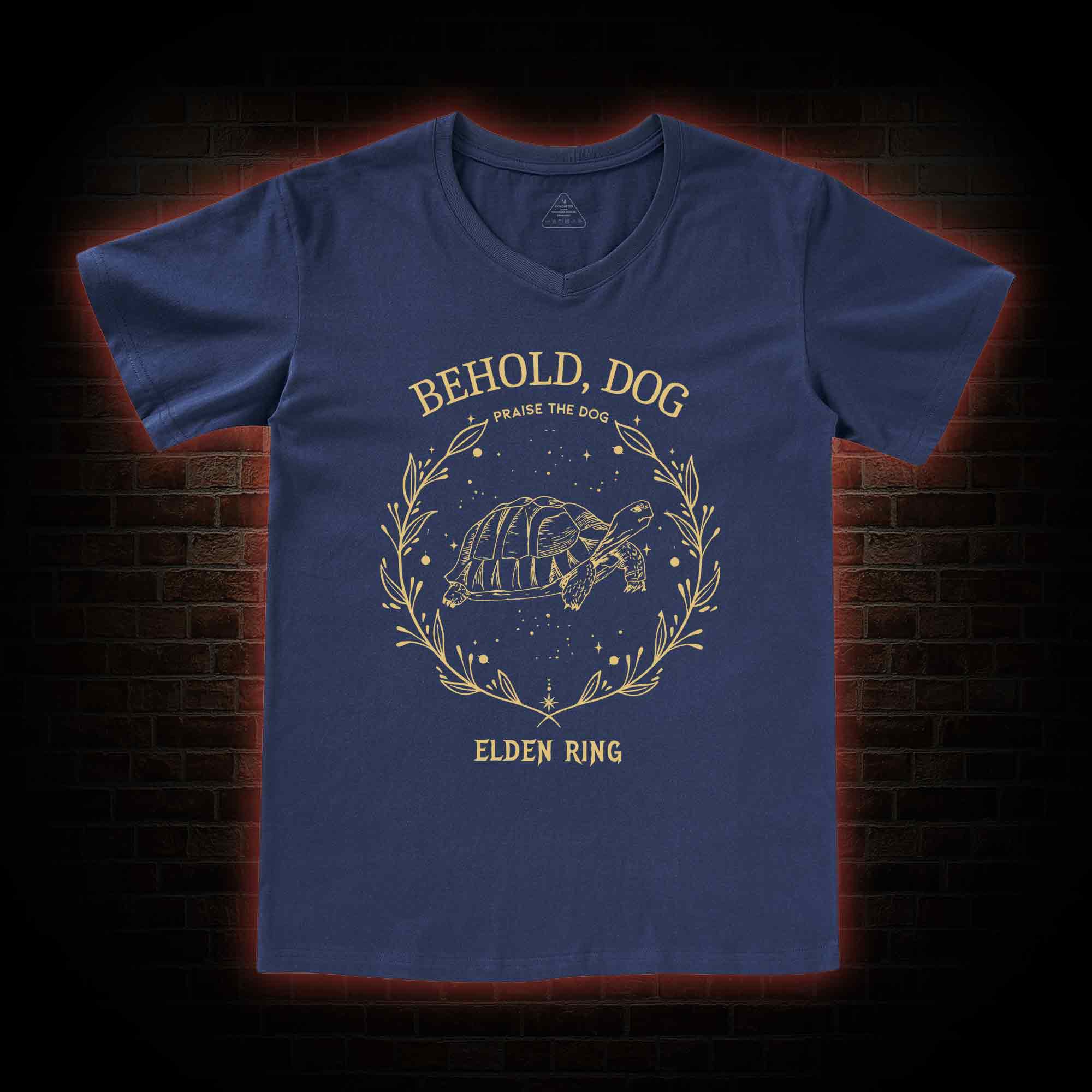 Behold Dog Back Print V-Neck Classic T-Shirt