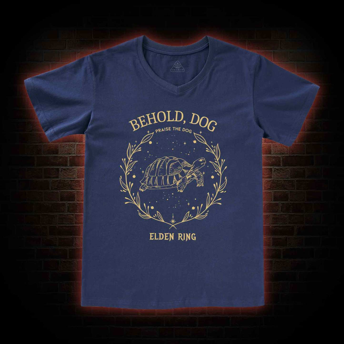 Behold Dog Back Print V-Neck Classic T-Shirt