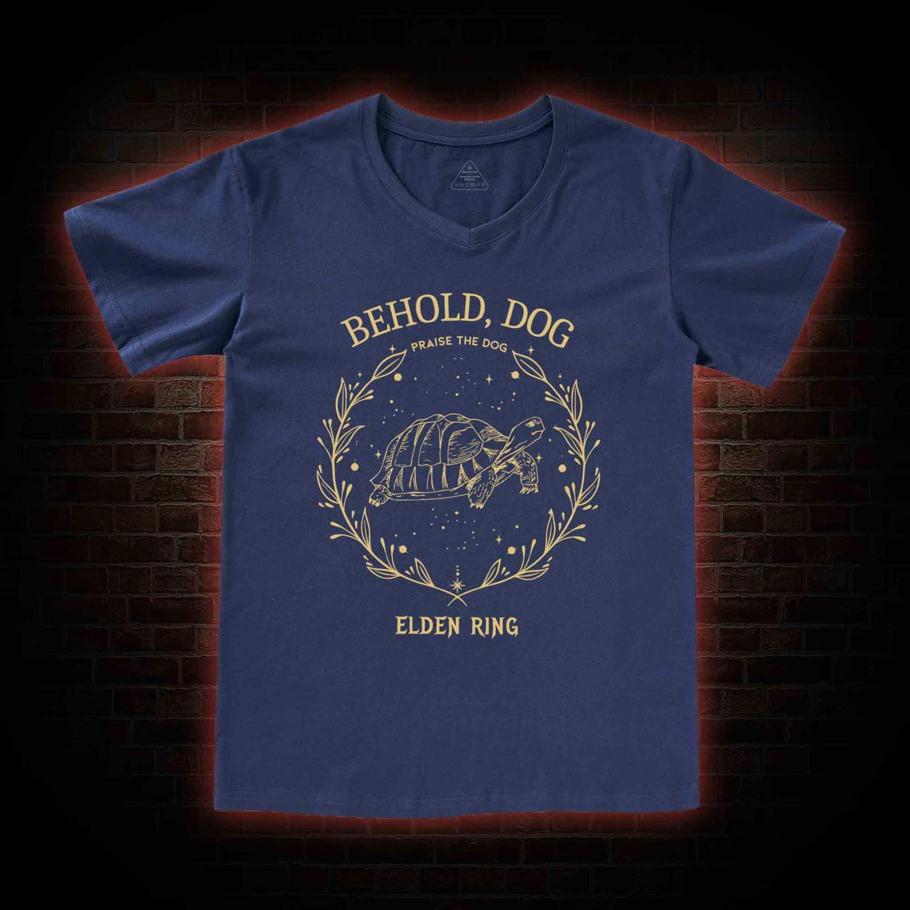 Behold Dog Back Print V-Neck Classic T-Shirt