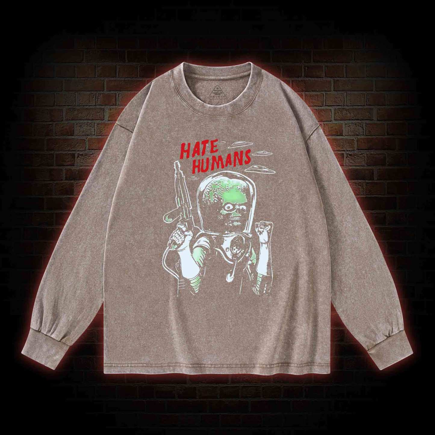 Hate Humans Washed Long-Sleeve T-shirt