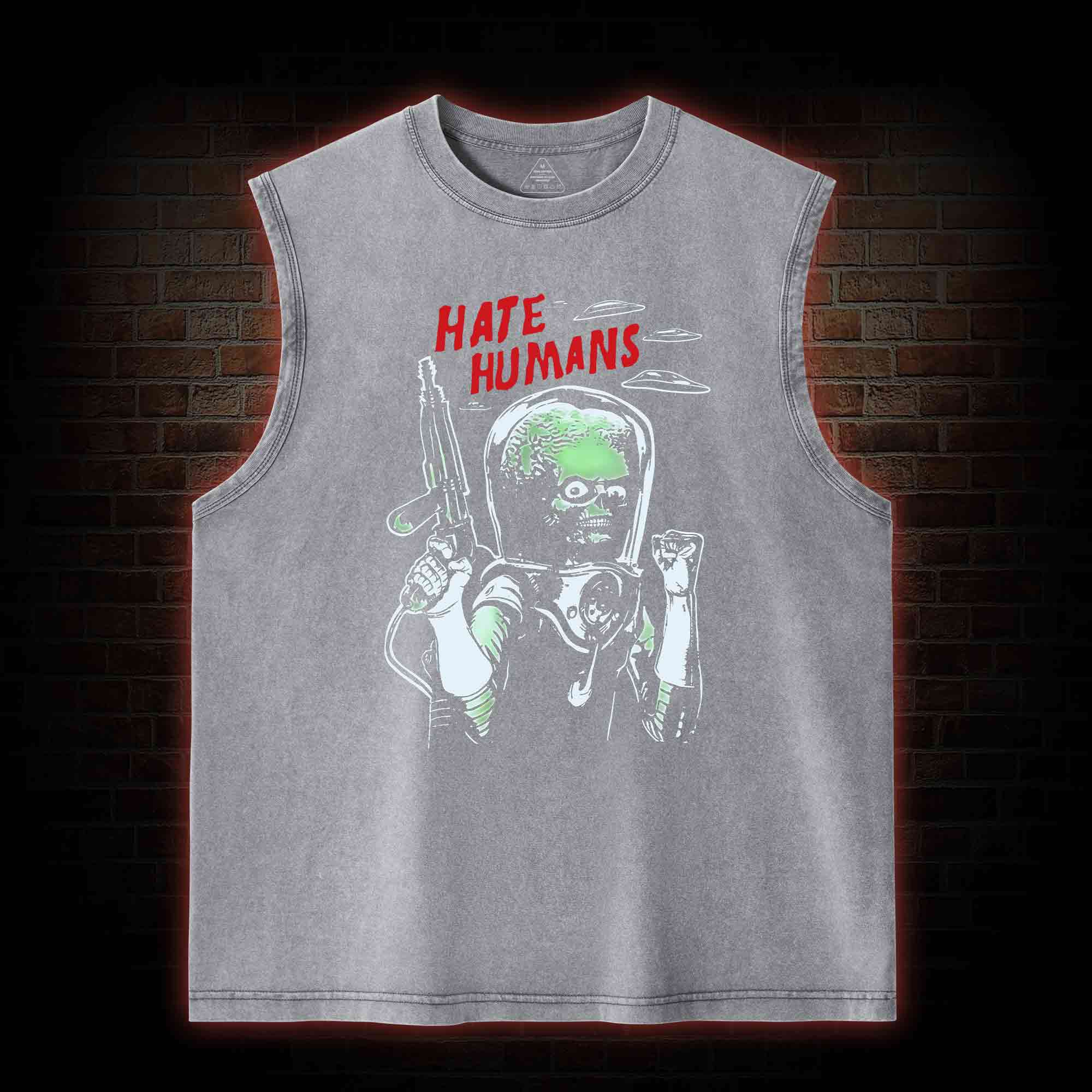 Hate Humans Washed Tank Top