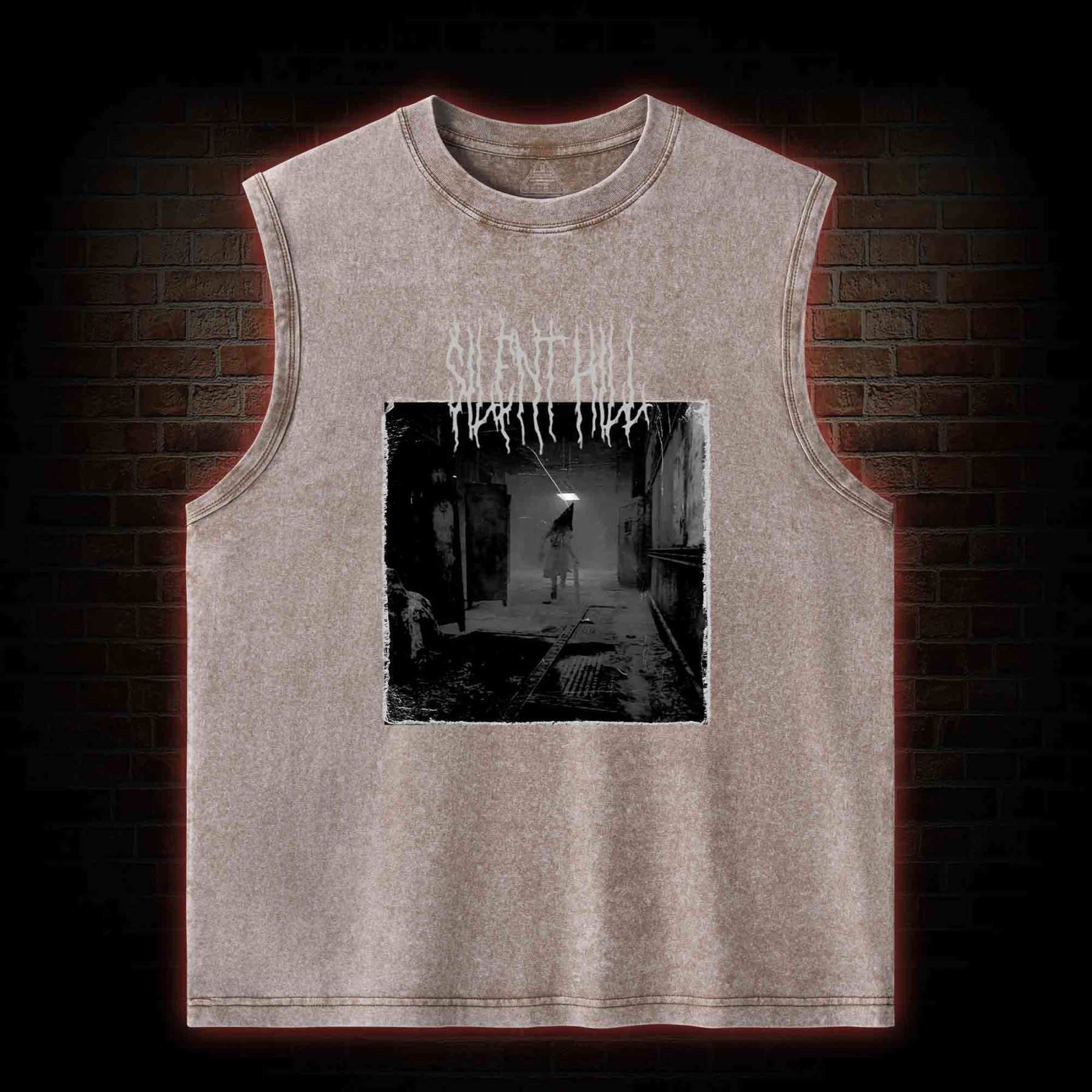 Red Pyramid Thing Retro Washed Tank Top
