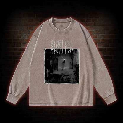 Red Pyramid Thing Retro Washed Long-Sleeve T-shirt